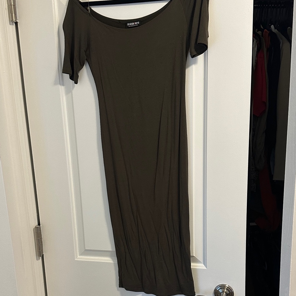 Fashion nova off shoulder Green Dress
